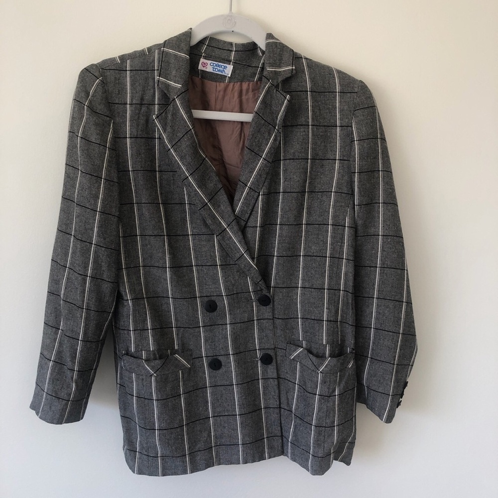 Vintage Grey plaid blazer